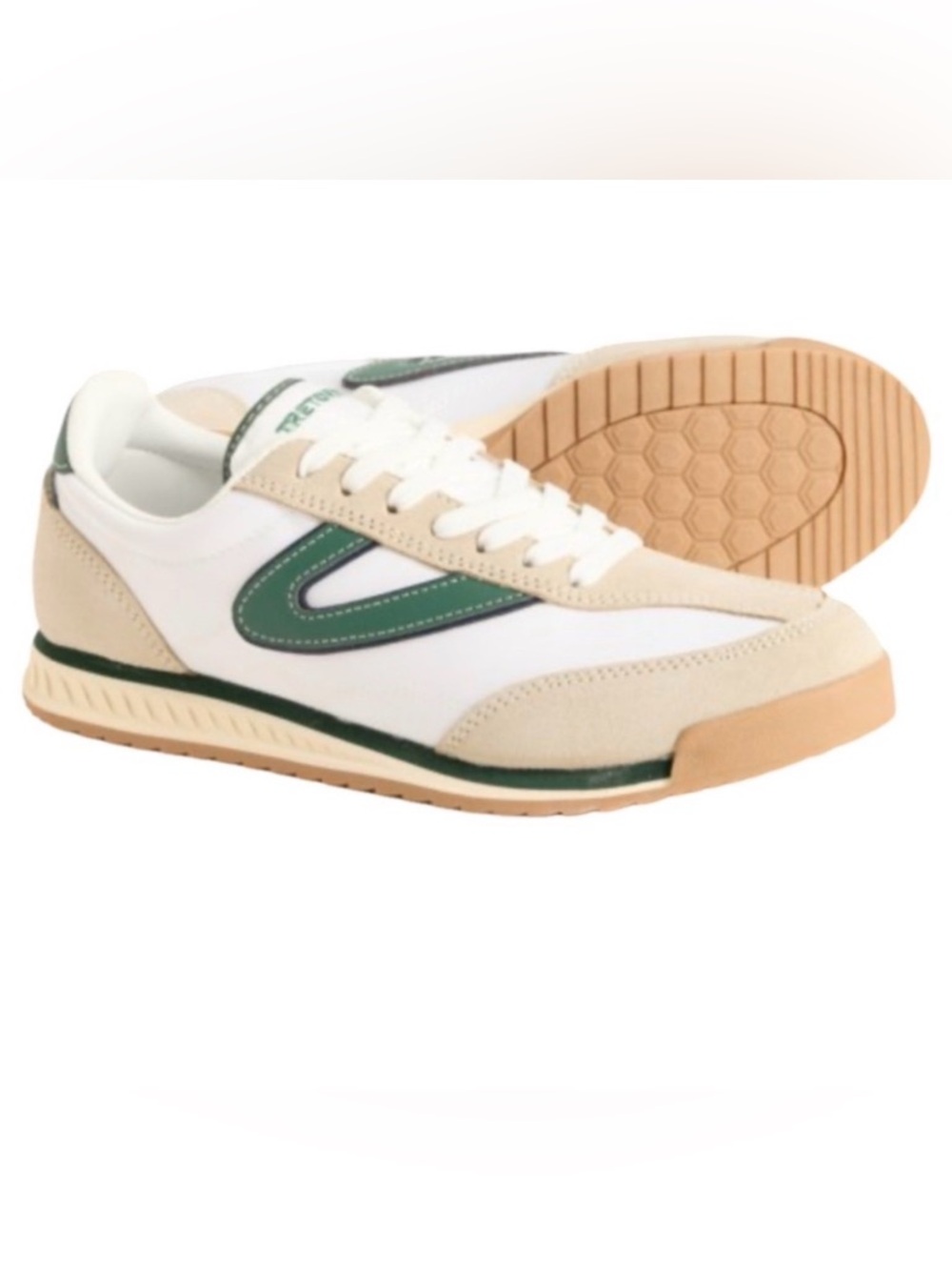 Tretorn Kristine Sneakers White Green 7.5 EUC